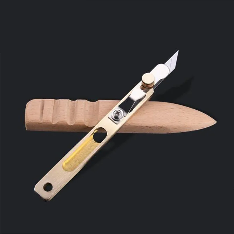 DIY режущий нож латунный кожаный позиционирующий резак медный Обрезной