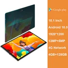 2021 Новый дизайн Gaming Tablet 10,1 дюйма Стекло тела сеть 4G Tablet Android 10,0 13 Мпикс камера 4GB RAM 128GB ROM Tablet Dual Wi-Fi