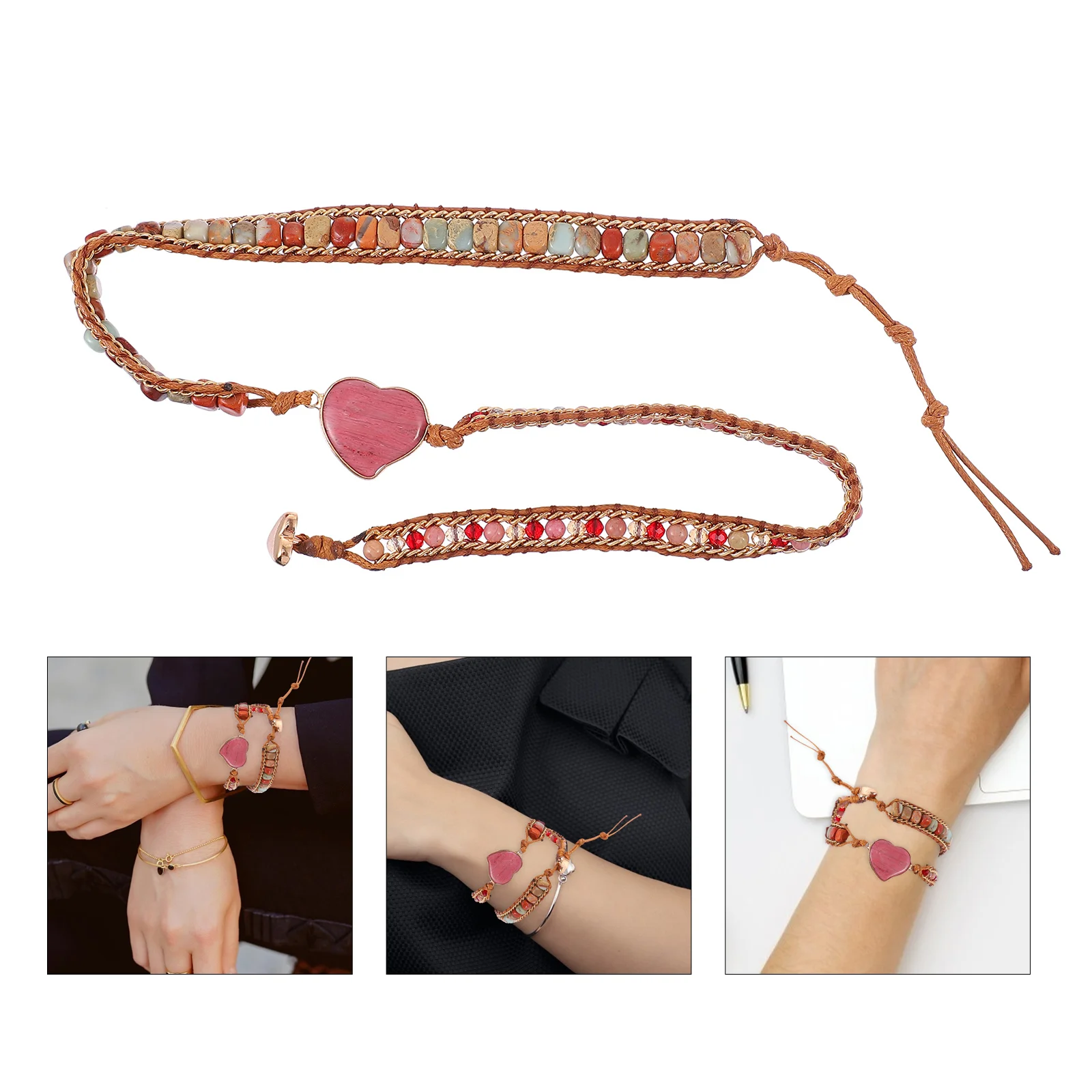 

Exquisite Heart Bracelet Girl Wrist Chain Hand Decor Birthday Bracelet Gift