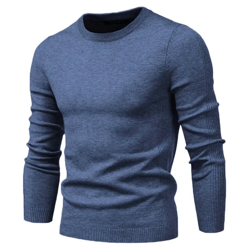 

Autumn Winter Sweater Men's O-Neck Slim Casual Male Solid Color Warm Sweaters Men Young Handsome Pullover Tops Bottoming Sweater