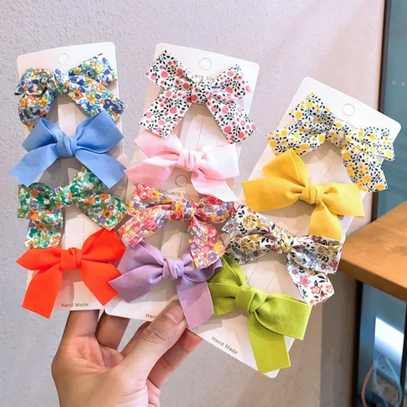 2 Pcs/Set Flower Baby Hair Clips Bows Kids Girl Hair Clip Children Hairpin Haarspeldjes Barrettes Baby Hair Accessories OH2137