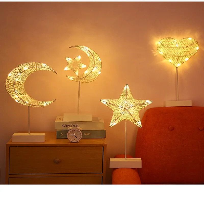 Светодиодный ночсветильник JOYLOVE в форме сердца и звезды креативная плетеная