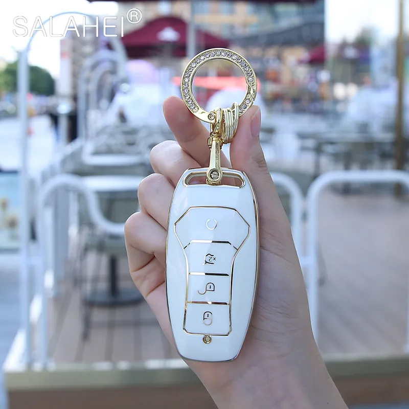 

New TPU Car Key Remote Cover Full Case Key Rings For BYD Surui Qin Song G6 G5 S6 S7 F6 L3MAX Sirui ISCRI Dynasty Auto Accessorie