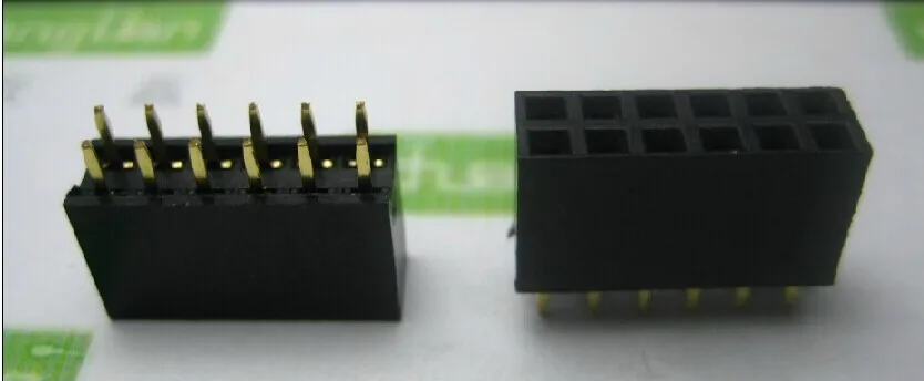 

Free shipping 260PCS 2.54mm 2 X 6 Pin Gold-plated Double Row Straight Female Pin Header ROHS