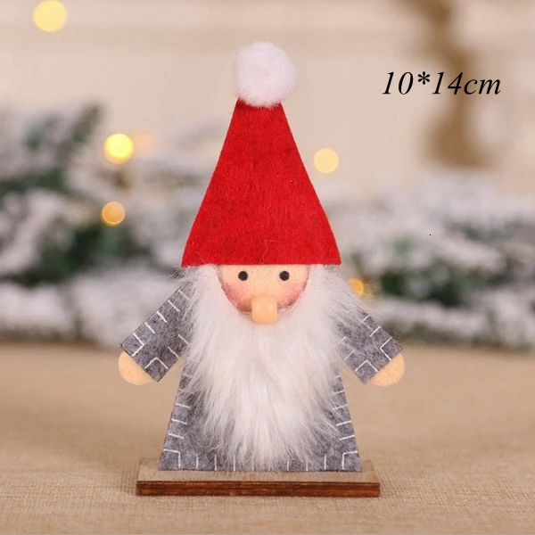 Santa Claus C 1 шт., 3 размера, Рождественский олень, Деревянная Рождественская елка, пушистая подвеска "Олень", украшения для дома, Рождественская вечеринка, декоративные принадлежности, детские игрушки - Цвет: Santa Claus C