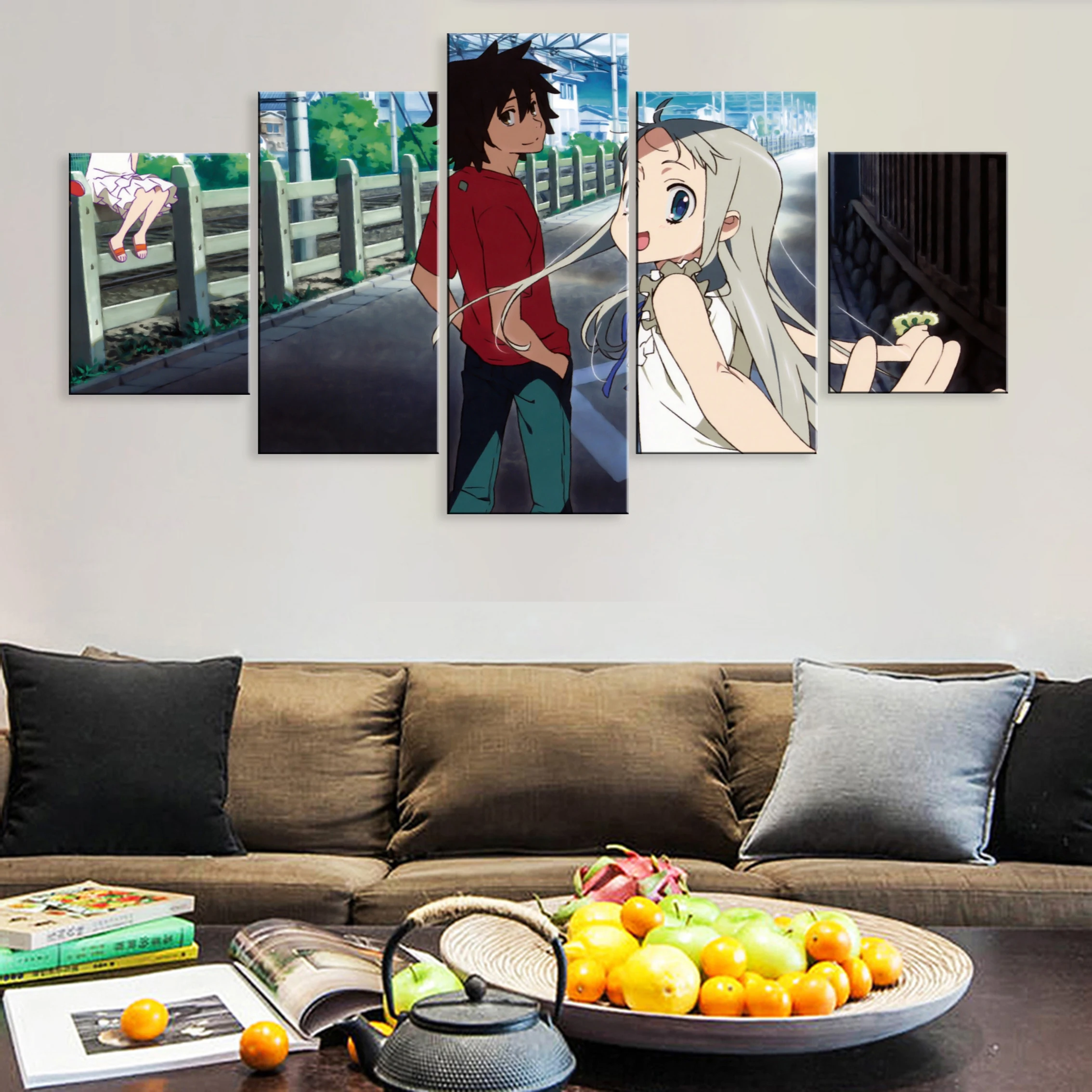 

Hd 5 Pieces Print Poster Canvas Home Decor Framework Anime ANOHANA We still dont know the name of the flower we saw that day