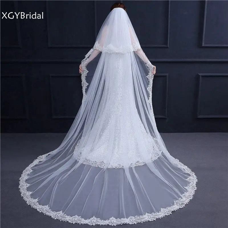

New Arrival 3 Meter White Ivory Wedding veil Voile mariage In stock Wedding accessories welon Boda bridal veils wesele