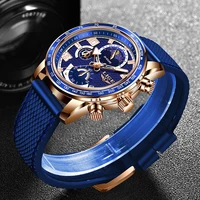 2022 men watch lige new fashion waterproof silicones strap quartz watch for men luxury wristwatch chronograph relogio masculino