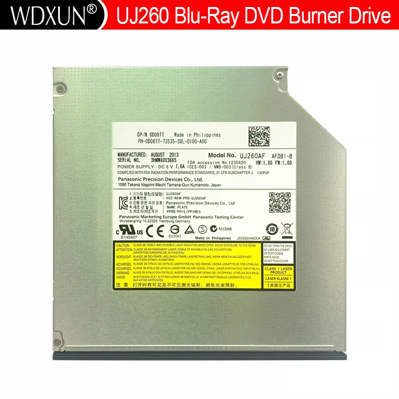 Notebook PC Internal Blu-ray Writer 6X 3D BD-RE DL BD XL TL QL Blue-ray Recorder SATA DVD Drive for UJ260 UJ-260