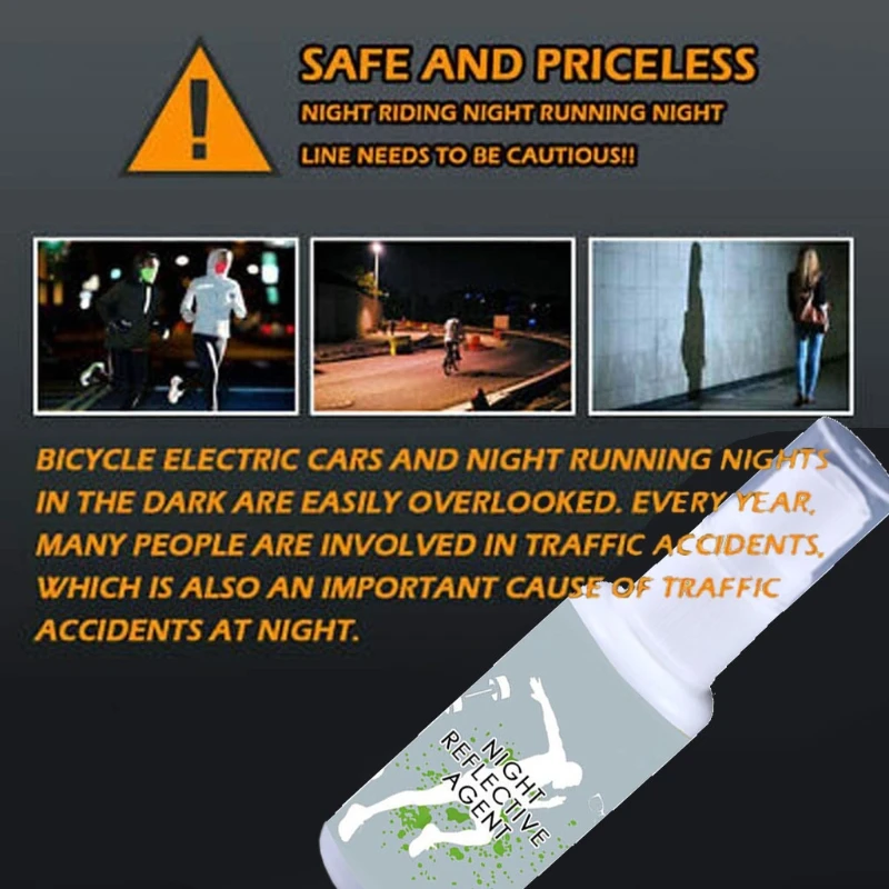 

30ml 50ml Reflective Spray Water-Based Coatings Clear Night Running Reflections