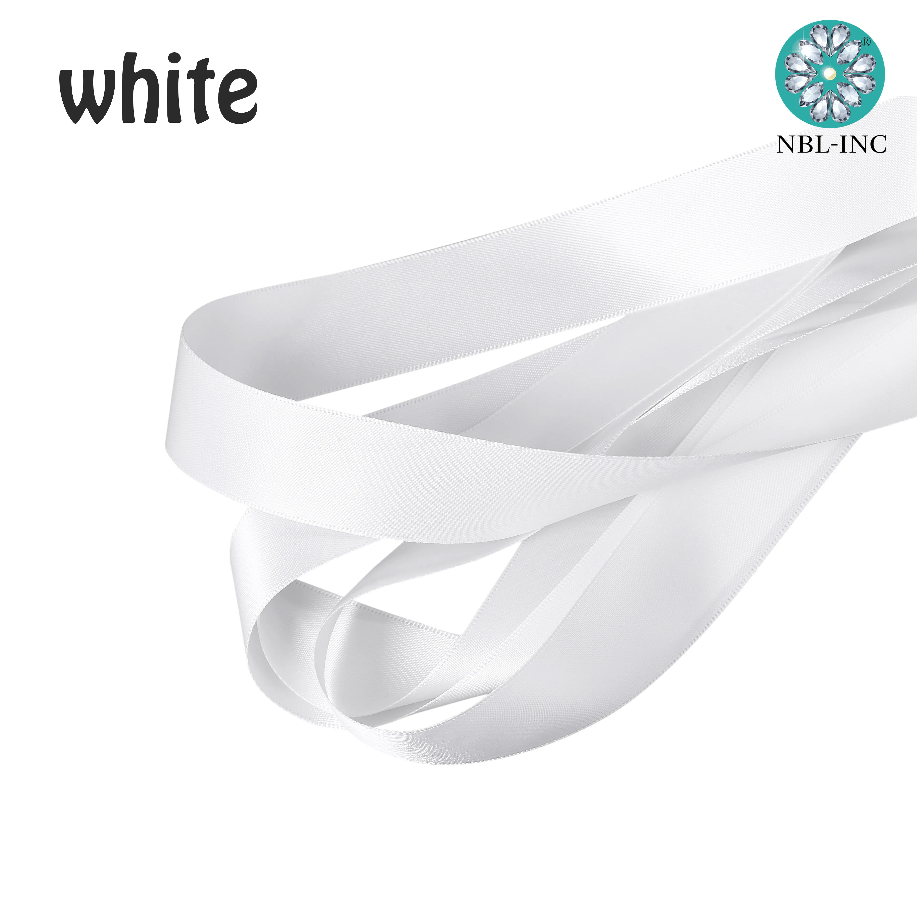 (25 мм * 2 50 ярдов) белая двухсторонняя атласная лента для свадебного ремня DIY satin-W |