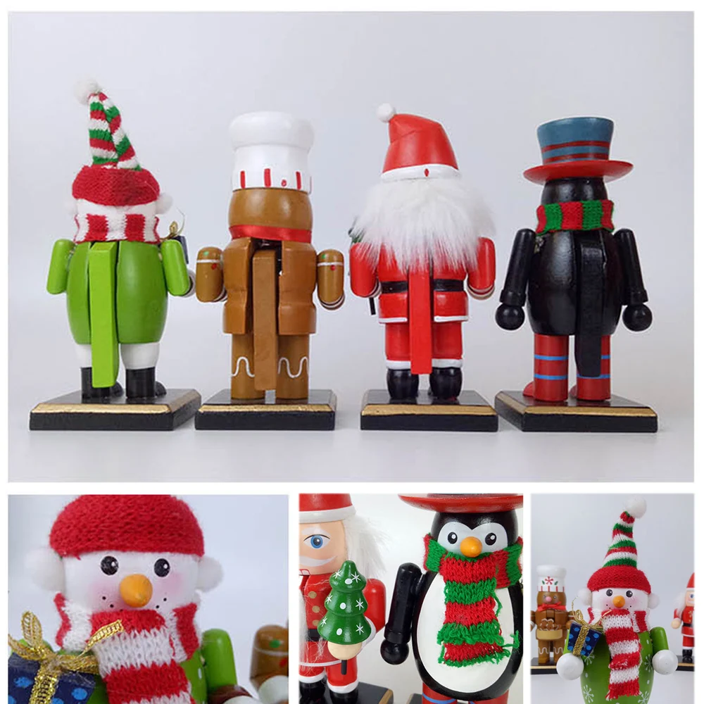 4 шт Щелкунчик Кукла рождественские мультфильмы красочные украшения для дома