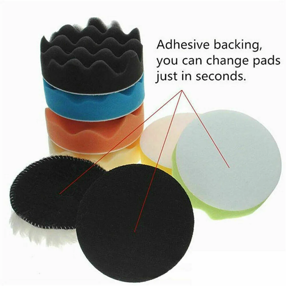 

9pcs 5" 125mm Car Polisher Pad Buffer Waxing Buffing Polishing Sponge Pads Kit Polishing Pads