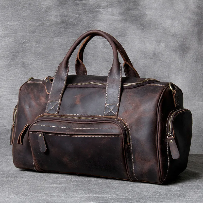 Business retro Genuine leather men's briefcase handbag fashion casual natural leather women's single shoulder messenger bag