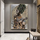 Африканская черная женщина граффити художественные плакаты и принты абстрактная африканская девушка холст настенные картины искусство, картинки, на стену Декор