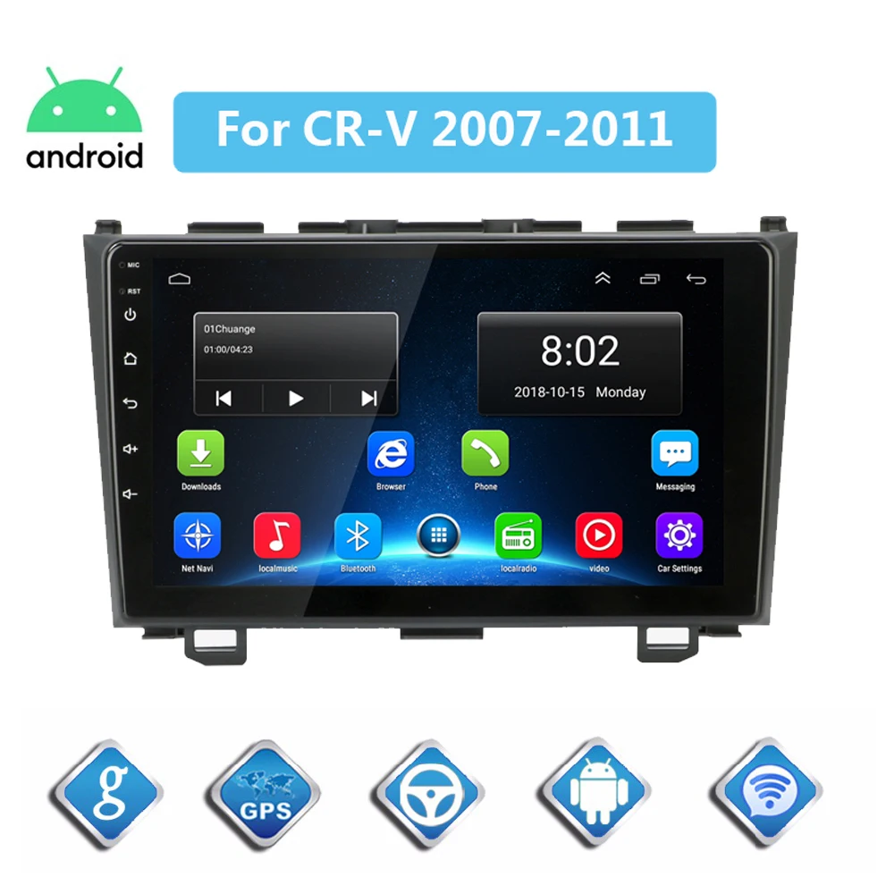 2 ГБ+ 32 ГБ, Android 9,1 автомобиль радио для Хонда сrv CR-V 2007 2008 2009 2010 2011 Автомобильный мультимедийный плеер gps навигацией, Wi-Fi, BT головное устройство