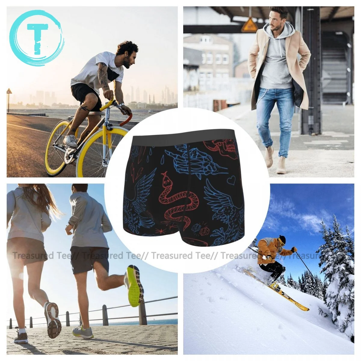 

Tattoo Underwear Hot Polyester Cute Trunk Man Sublimation Design Boxer Brief
