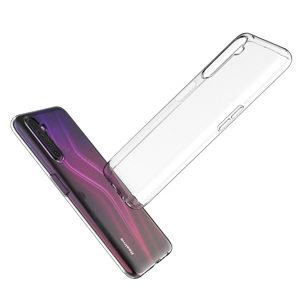 Чехол Realme 6 5 3 Pro TPU силиконовый прозрачный чехол Бампер Мягкий для 6i 5i 3i 5S X50m X50 XT X2 C1