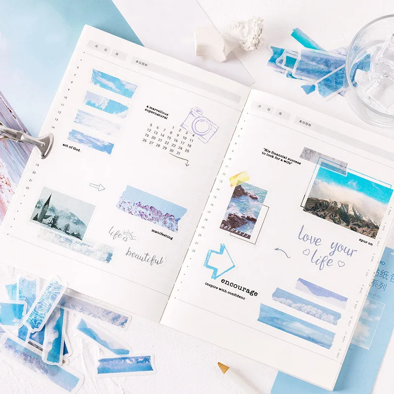 

60pcs/pack Cute Tear Tape Series Kawaii Stationery Sticker Decorative Stickers Diary Stationery Scrapbook DIY Stickers