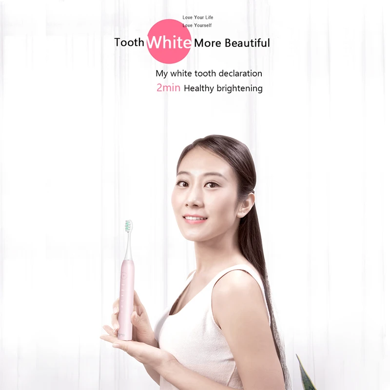 

SmartSonic+ Adult Ultrasonic Electric Toothbrush for Teeth Rechargeable with Two Dupont Tooth Brush Heads T2