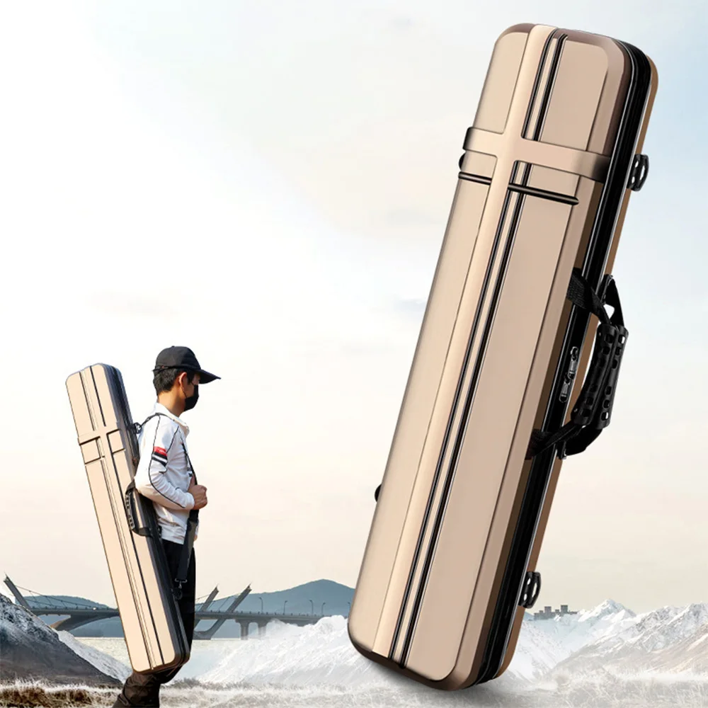 

125CM Portable Fishing Rod Bag Waterproof Fishing Gear Bag ABS Hard Shell High Capacity Fishing Bag Shockproof Fishing Reel Bag