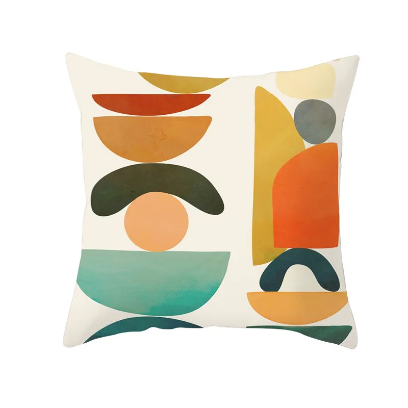 

Modern simple and abstract style pillow case simple geometry peach skin Plush Pillow Covers decorative pillows home decoration