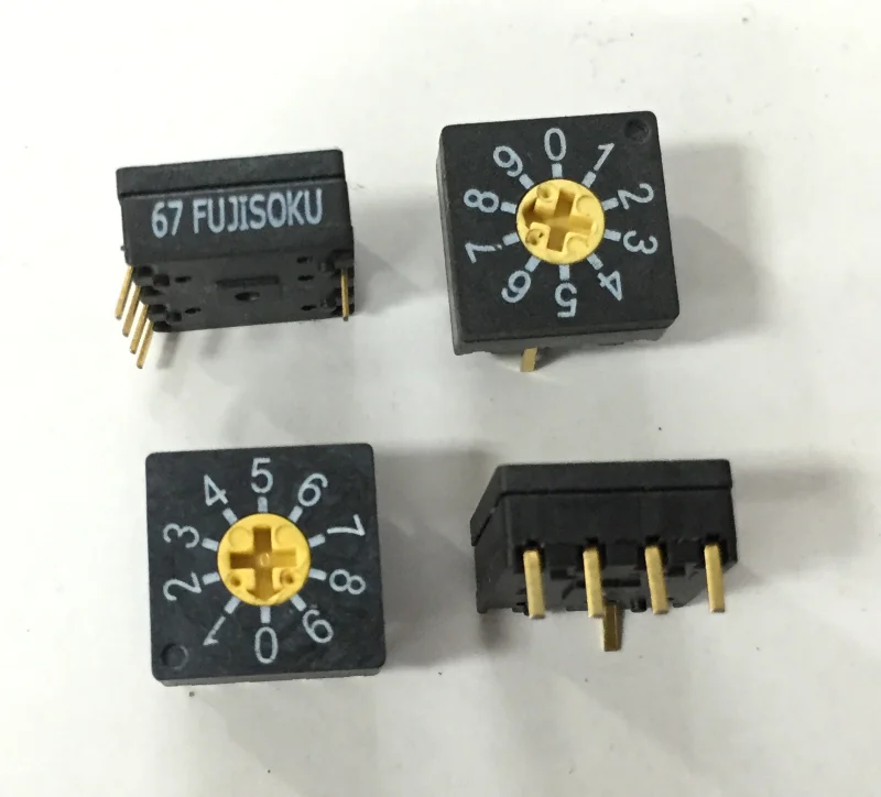 

Fujisoku Fuji drs3010 поворотный кодирующий переключатель 10 бит 0-9 поворотный переключатель с положительным кодом короткий контакт