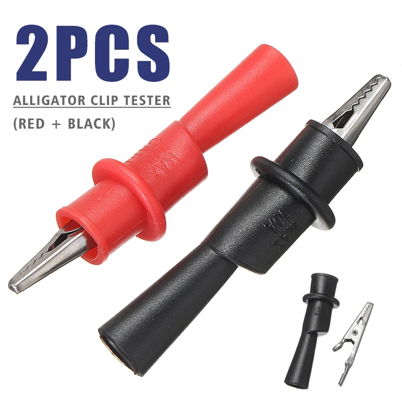 2 шт. изолированный мультиметр тестовый провод прочные тестовые зажимы типа крокодил измерительный зажим