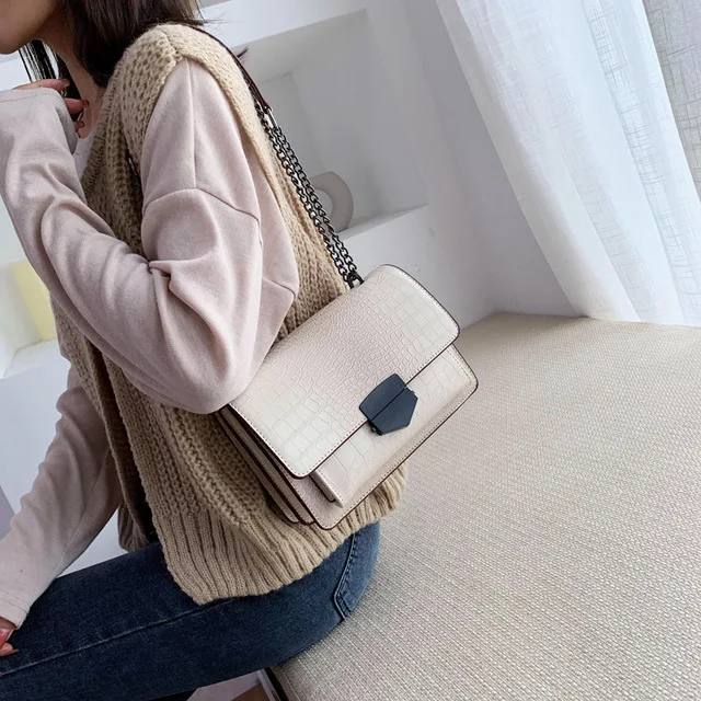 YOJESSY Retro small bag women spring and summer new wave wild crocodile pattern fashion chain messenger | Багаж и сумки