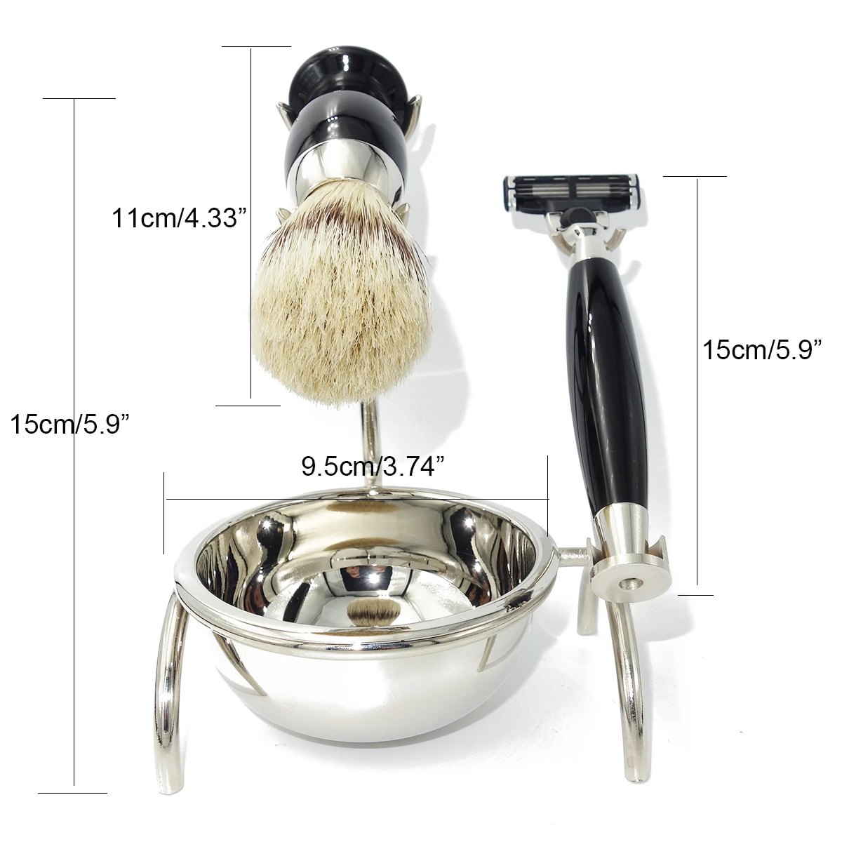 Роскошная черная акриловая Безопасная бритва WLONG 4 в 1 мужской набор для бритья с