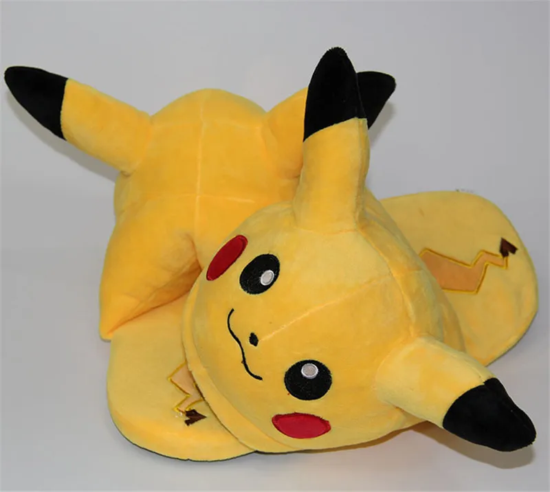 Pikachu 2 Новинка года; Милая домашняя теплая зимняя плюшевая обувь для взрослых с изображением Пикачу, иэви, утки; милый мультяшный демон для детей; Рождественский подарок для девочек - Цвет: Pikachu 2