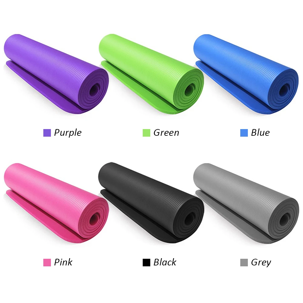 Коврик для йоги толщиной 10 мм нескользящий коврик упражнений с ремешком