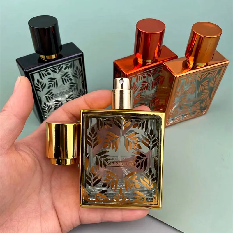 

Portable 50ML Hot Stamping Glass Perfume Spray Dispensed Empty Bottle 50PCS/LOT