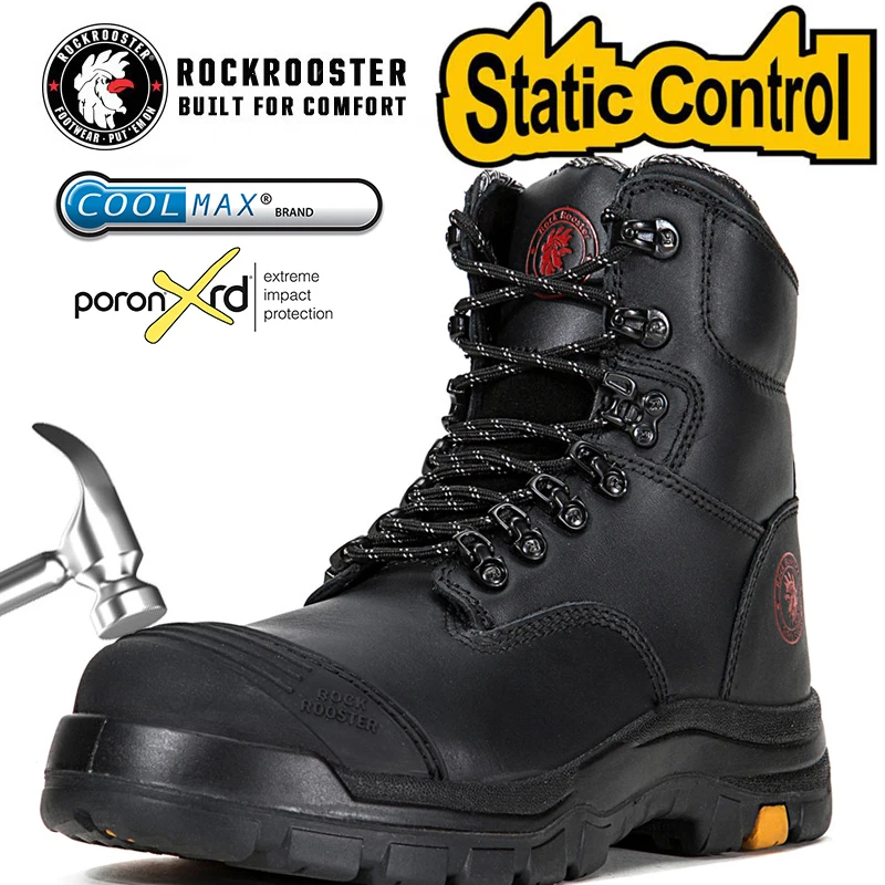 Мужские рабочие ботинки Безопасная обувь со стальным носком из натуральной кожи