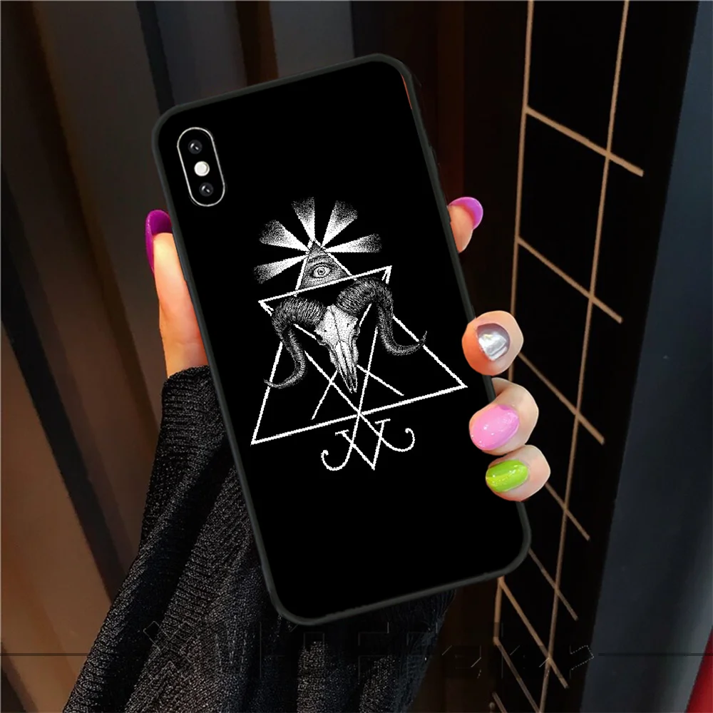 Пентаграмма 666 демонический черный мягкий чехол для телефона Capa iphone6 6s plus 7 8 X XR XS MAX