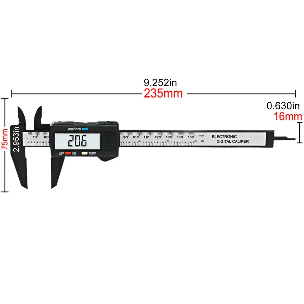 

0-150mm LCD 150mm Digital Electronic Carbon Fiber Vernier Caliper Gauge Micrometer Model Precision Vernier Caliper