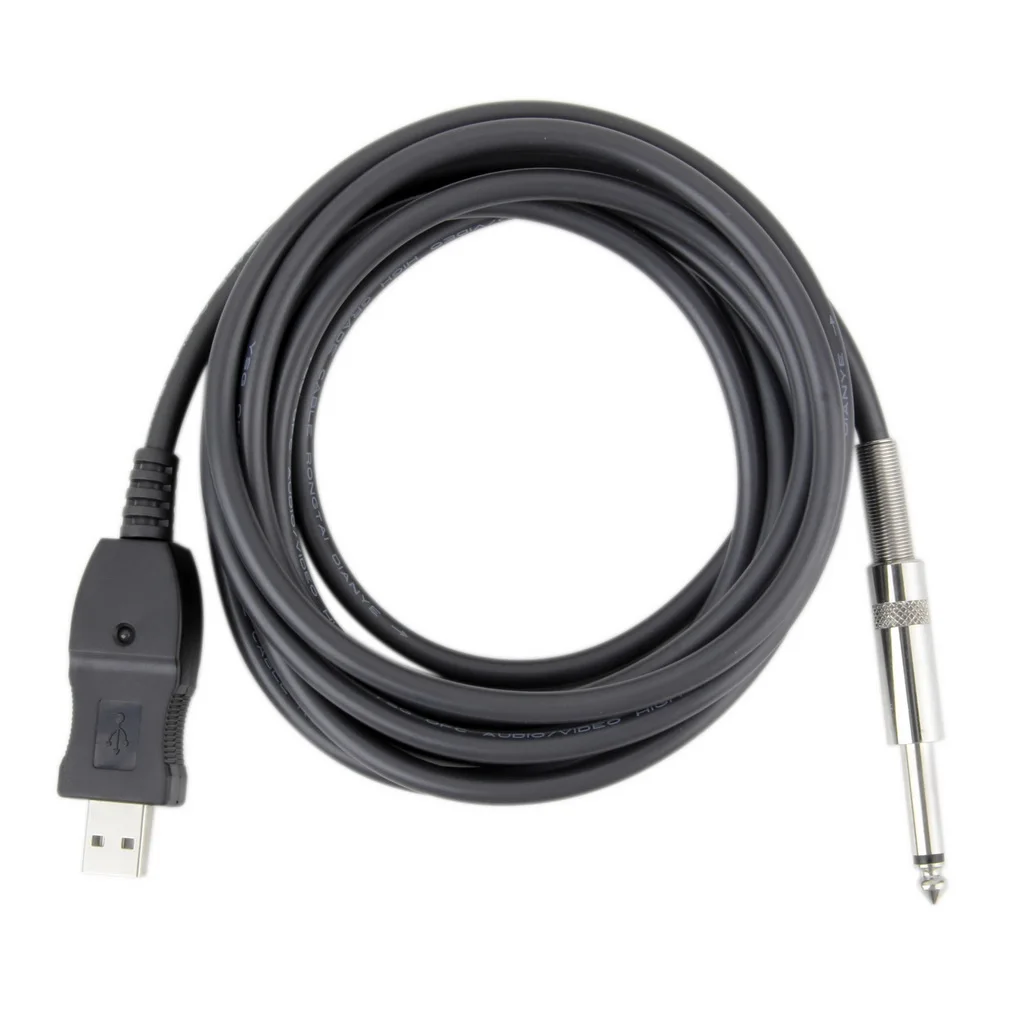 

Новейший 1 шт. 3 м гитарный аудио кабель бас 1/4 ''USB на 6,3 мм разъем Соединительный инструмент кабель