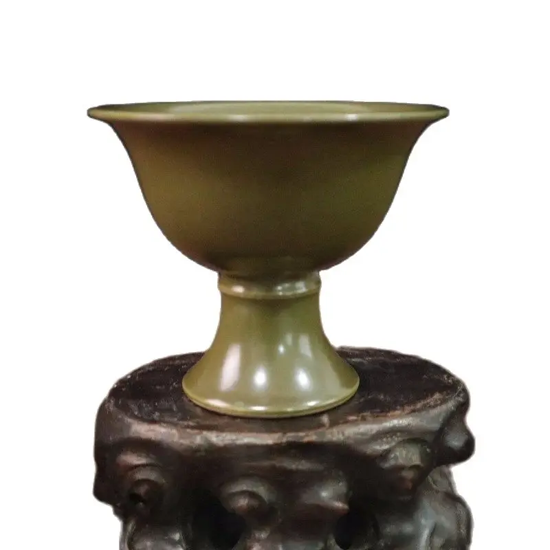 

Chinese Old Porcelain Monochromatic Glaze High Foot Cup Goblet