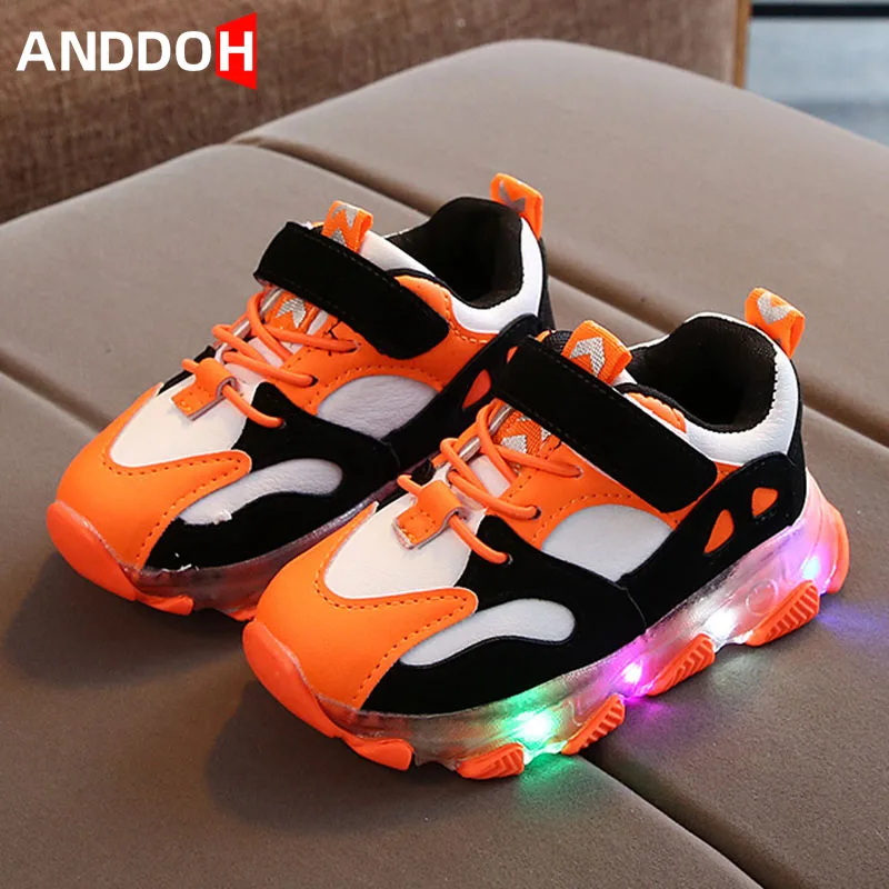 

Size 21-30 Kids Boys Girls Glowing Casual Toddler Shoes Children Non-slip Luminous Running Sneakers Baby LED Lights Sport Shoe