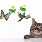 Электрическая вращающаяся забавная игрушка для кошек, птица, Бабочка, тренировочная Автоматическая игрушка случайного цвета для котят и собак, игрушка для упражнений на царапины