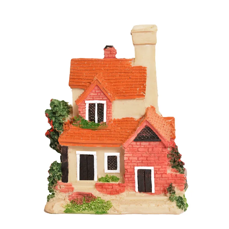 cute mini resin house miniature house fairy garden micro landscape home garden decoration resin crafts 4 styles color random free global shipping