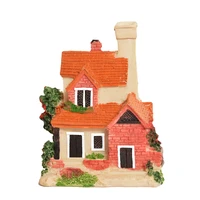 Cute Mini Resin House Miniature House Fairy Garden Micro Landscape Home Garden Decoration Resin Crafts styles Color Random