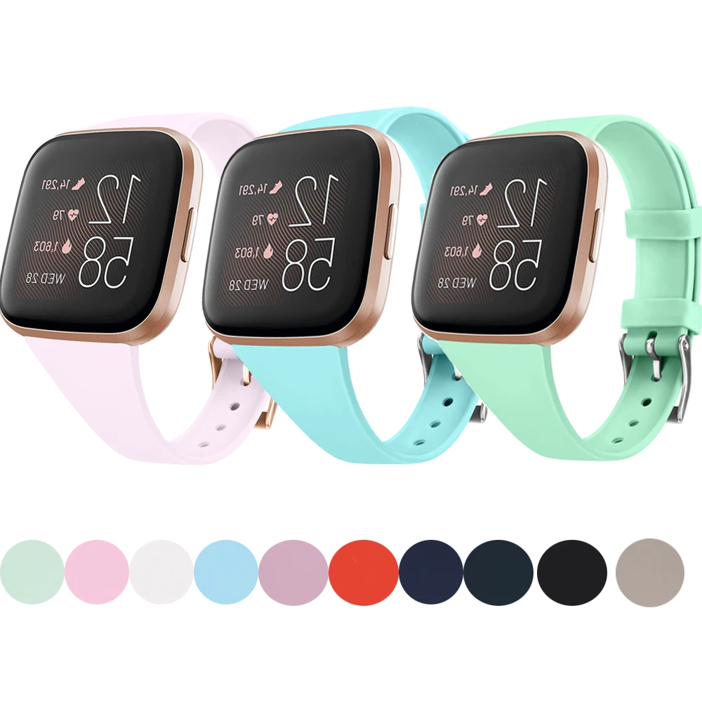 Silicone Band for Fitbit Versa 2 1 Slim Replacement Sport Bracelet for Fitbit Versa Lite Waterproof Strap Smartwatch Accessories