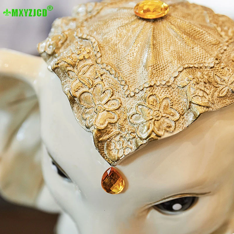 Статуя из смолы в виде слона для офиса настольное украшение аквариума домашний