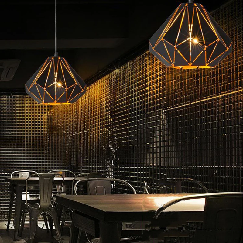 

2019 KLUZZI Home decorations black Vintage homemade pendant lamp led pendant light Living room restaurant cafe