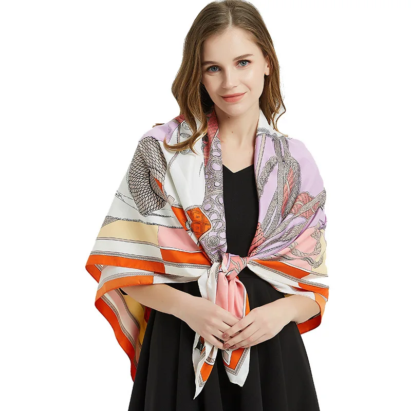 

Mulberry Scarf Women Silk Scarf Luxury Shawl Scarves Beach Cover-ups Bandana Hijabs Bufand de seda Foulard en soie solar playa