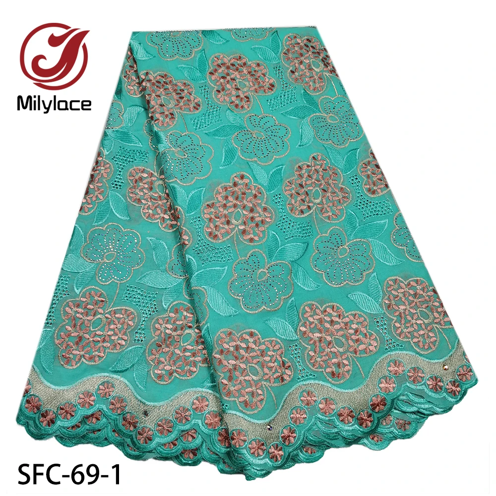 Чистый хлопок дизайн швейцарская вуаль кружево в Швейцарии с камнями