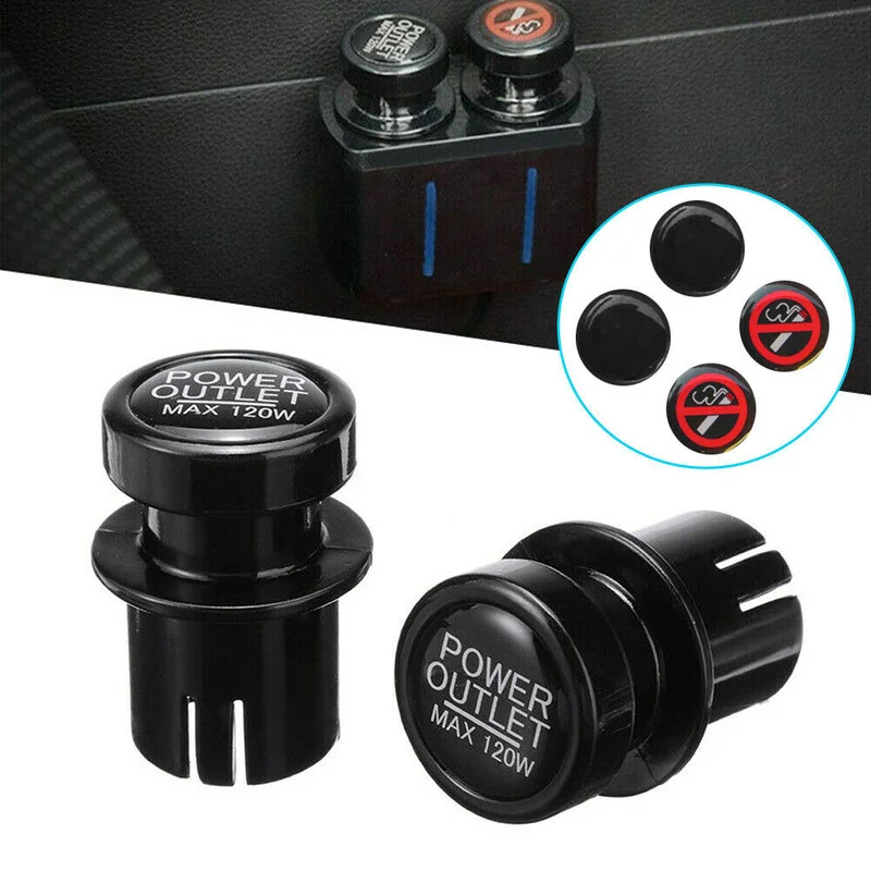 

2pcs Auto Car Cigarette Lighter Plug Outlet Cover Cap 12v Socket 21MM Dust-proof Cover Case for Auto Truck Car Accessories