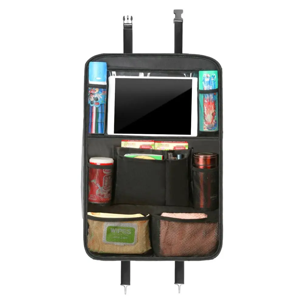 

Car Backseat Organizer 10 Pockets Rear Seat Car Storage Bag With Transparent Tablet Holder Waterproof Durable Car Travel Acces