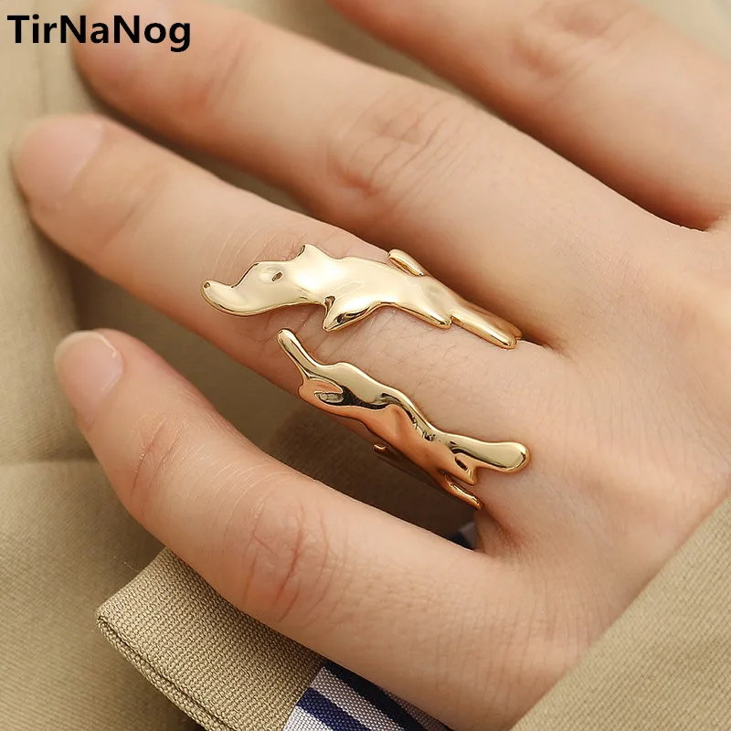 European And American Fashion New Gold-Plated Metal Ring Geometrical Irregular Flame Ring Women Jewelry Gifts